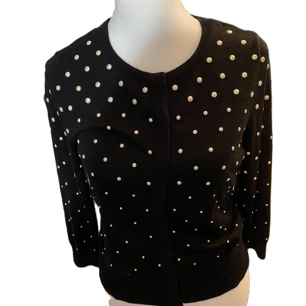 White House/Black Market  sweater with pearl 3/4 sleeve